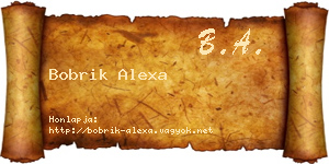 Bobrik Alexa névjegykártya